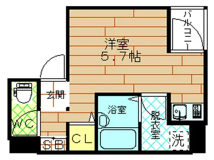 メビウス コノハナ レジデンス(ワンルーム/5階)の間取り写真