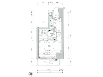 メイクスデザイン門前仲町GARDEN(1K/11階)の間取り写真