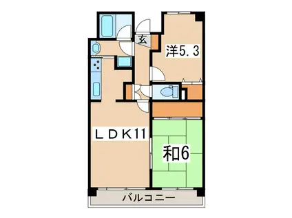 ベルメゾンサカイII(2LDK/1階)の間取り写真