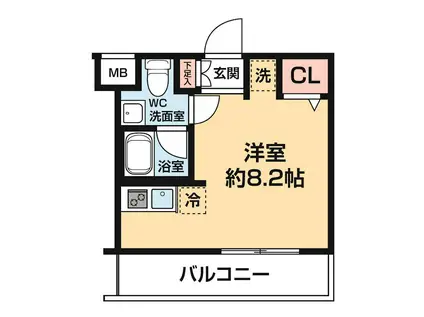 ARCOBALENO KAWASAKI ウエスト(ワンルーム/2階)の間取り写真