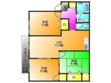 モントーレ21(3LDK/1階)の間取り写真