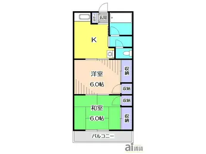 斉藤ハイツ(2K/2階)の間取り写真