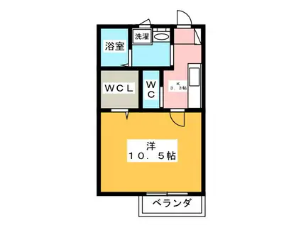 ROMEO(1K/2階)の間取り写真