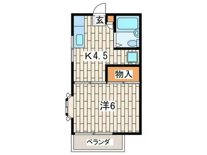 グランデュール南太田(1K/2階)の間取り写真