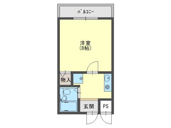 RINON脇浜(1K/6階)の間取り写真