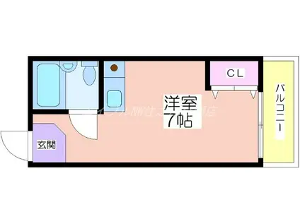 ポアール御崎(ワンルーム/1階)の間取り写真