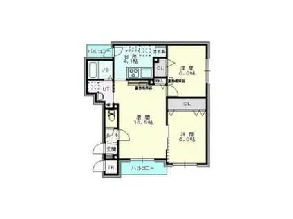 メゾンエスポワール(2LDK/2階)の間取り写真