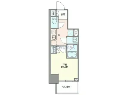 オープンブルーム川口並木(1K/9階)の間取り写真