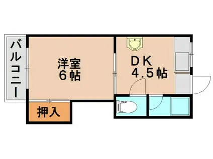 ひかりコーポ(1DK/2階)の間取り写真