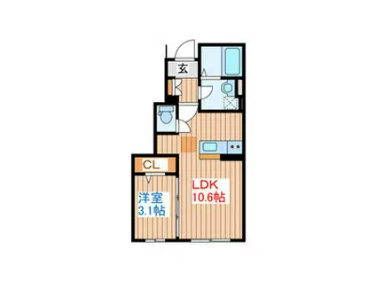 カーサ・フェリーチェ連坊(1LDK/1階)の間取り写真