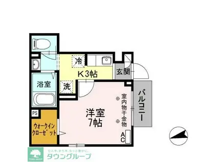 クレールVII(1K/1階)の間取り写真