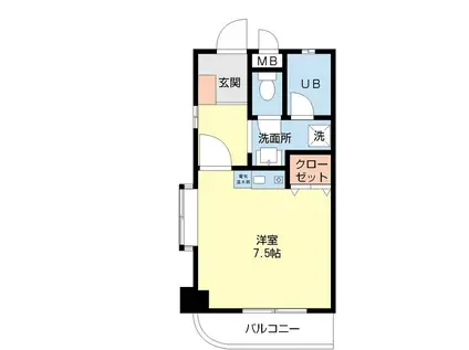 DSパークレジデンス大濠(ワンルーム/2階)の間取り写真