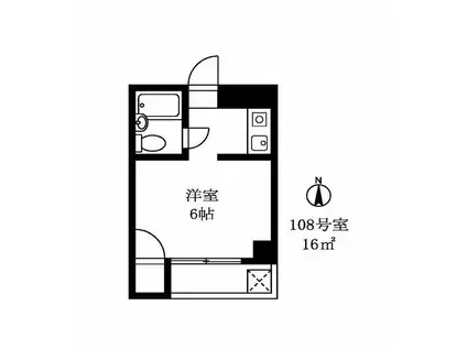 アローニア野村(ワンルーム/1階)の間取り写真