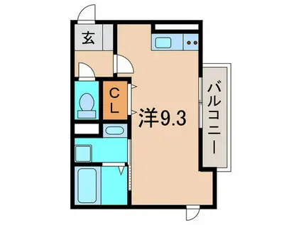 D-ROOM宮ノ前(ワンルーム/2階)の間取り写真