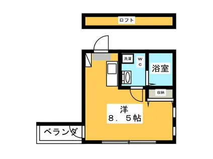 ウィンマンション(ワンルーム/2階)の間取り写真