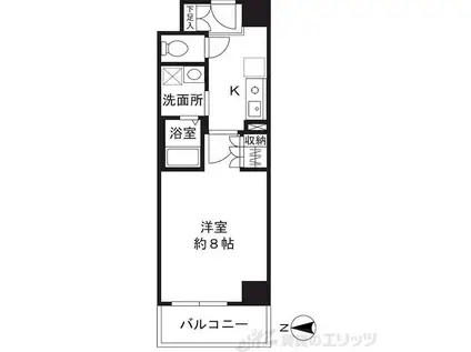 シャンピアコート茨木(1K/8階)の間取り写真
