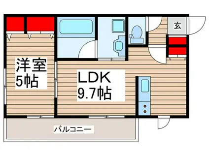 ブライトサム千間台東III(1LDK/2階)の間取り写真