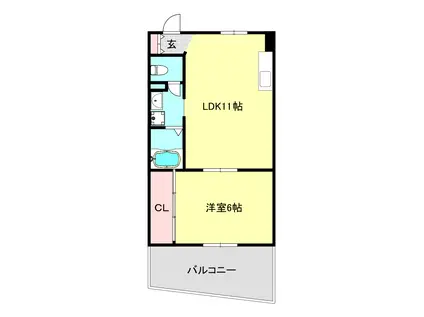 ベル西宮北口パート2(1LDK/1階)の間取り写真