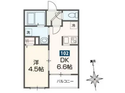 メゾンセルビス(1DK/1階)の間取り写真