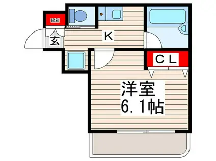 オ・ランジェリー(1K/1階)の間取り写真