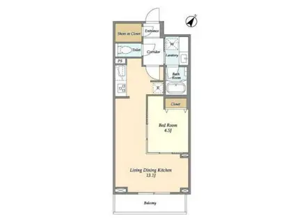 モナークマンション代々木I(1LDK/1階)の間取り写真