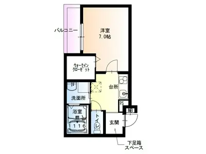 フジパレス西宮甲陽園(1K/2階)の間取り写真