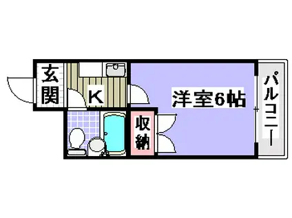 ラフォーレ助松(1K/3階)の間取り写真