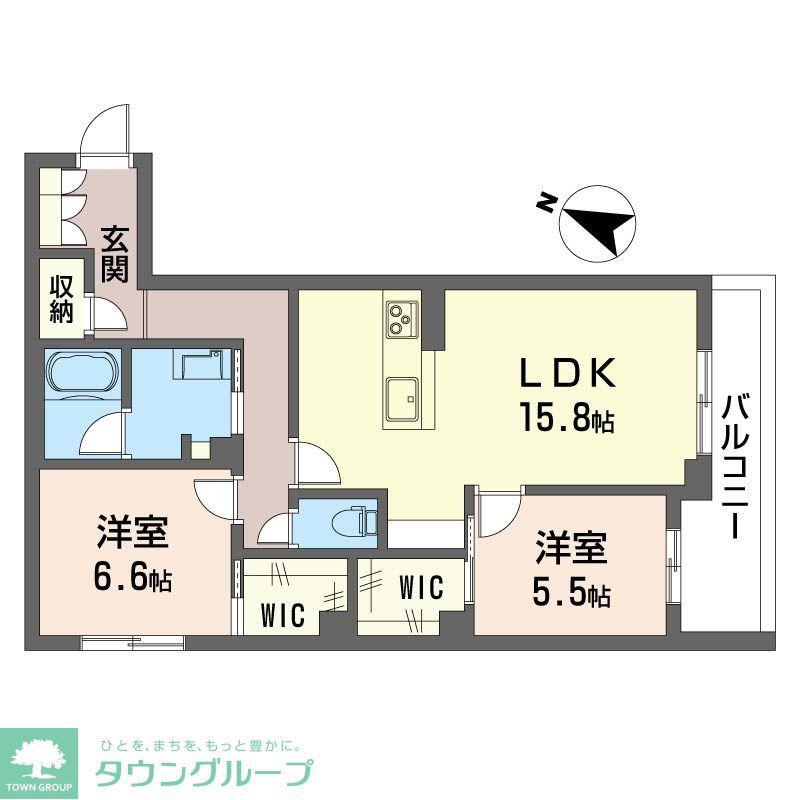 セントリビエ南平(2LDK/3階)の間取り写真