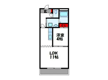 メゾンエスポワール(1LDK/5階)の間取り写真