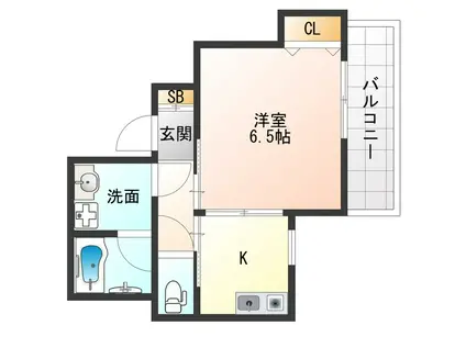 PLACE ONE(1K/3階)の間取り写真