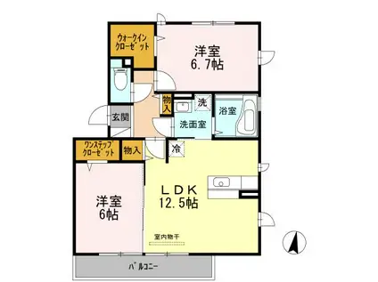 パルクソレイユIII(2LDK/3階)の間取り写真