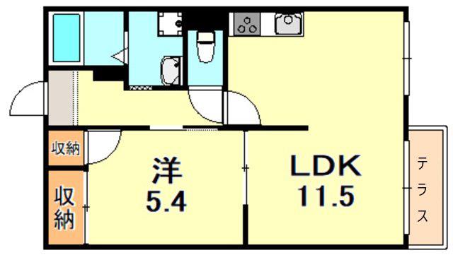 タウニイ塩屋(1LDK/1階)の間取り写真
