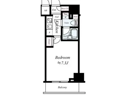 フェニックス横濱関内BAY GAIA(1K/4階)の間取り写真