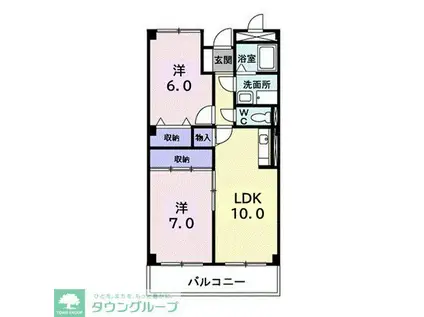 ニューキャッスルIK(2LDK/3階)の間取り写真