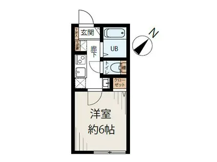 サード松戸(1K/2階)の間取り写真