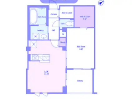 ソノリティ(1LDK/2階)の間取り写真