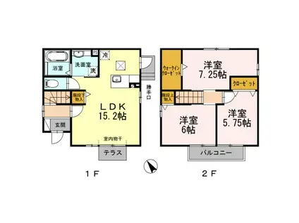 D-ROOM東境(3LDK/1階)の間取り写真