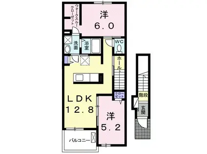 サニーレジデンスC(2LDK/2階)の間取り写真