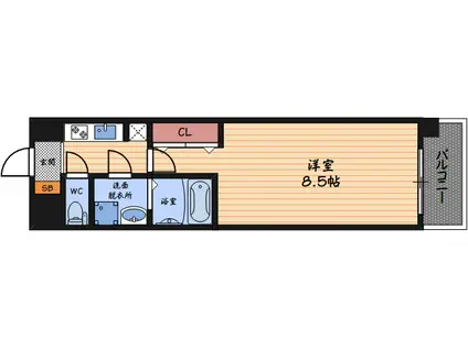 サムティ福島ノース(1K/7階)の間取り写真