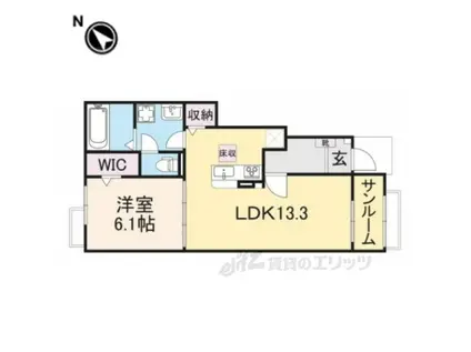 グレイス加茂2(1LDK/1階)の間取り写真