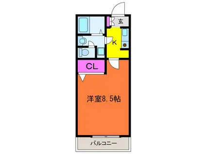 夢ランドワイズテラス笹口(1K/5階)の間取り写真