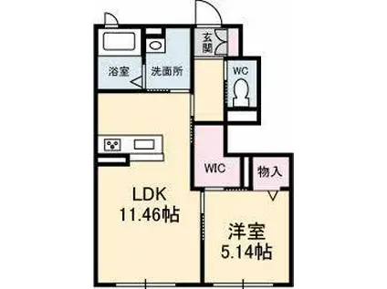 シャーメゾン・エスト(1LDK/1階)の間取り写真