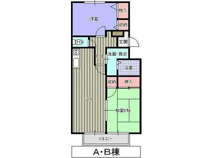 サンハイツ小森野A(2LDK/2階)の間取り写真