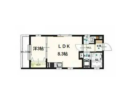 CEDRE桜木町(1LDK/3階)の間取り写真