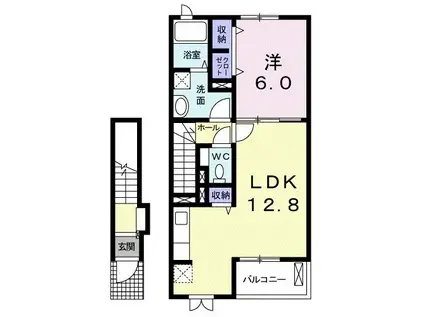 エスペランサ天領(1LDK/2階)の間取り写真