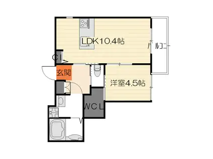 シャーメゾン聖護院(1LDK/2階)の間取り写真