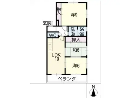 ドエルクレスト(3LDK/2階)の間取り写真
