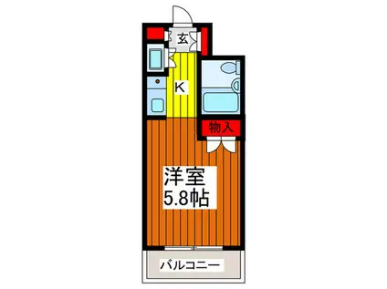 ホーユウコンフォルト西川口(1K/6階)の間取り写真