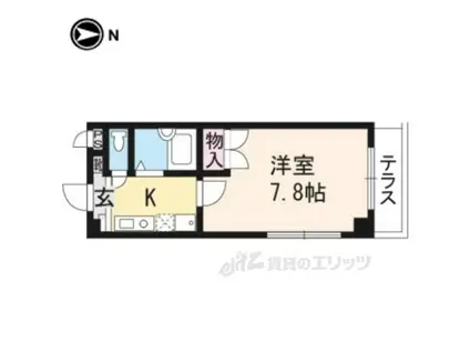 リバティ新町(1K/1階)の間取り写真