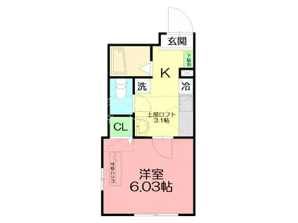 コモドエスパシオ(1K/1階)の間取り写真